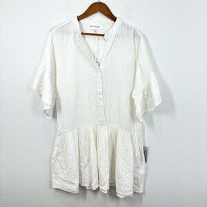 Maisie Size XS Brushed Gauzy Cotton Mini Dress Flowy Sleeves Beach Wedding‎ NWT